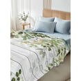 thumbnail image 4 of Sage Green Eucalyptus Leaves Twim Size Flat Sheet, Wrinkleproof & Fadeproof Cooling Flat Bed Sheet Only, Summer Botanical Weeping Wooden Breathable Soft Bedding Top Sheets 66 x 96 Inches, 4 of 8