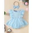 thumbnail image 3 of WIBACKER Baby Girl Clothes Infant Tulle Romper Ruffe Sleeveless Bodysuit Baby Girl Summer Infant Girl Dress 0-18M, 3 of 9