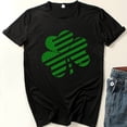thumbnail image 2 of Pompotops Mode Femme Décontracté Col Rond T-Shirt Imprimé Fête de la Saint-Patrick Manches Courtes Ample Blouse, 2 of 3