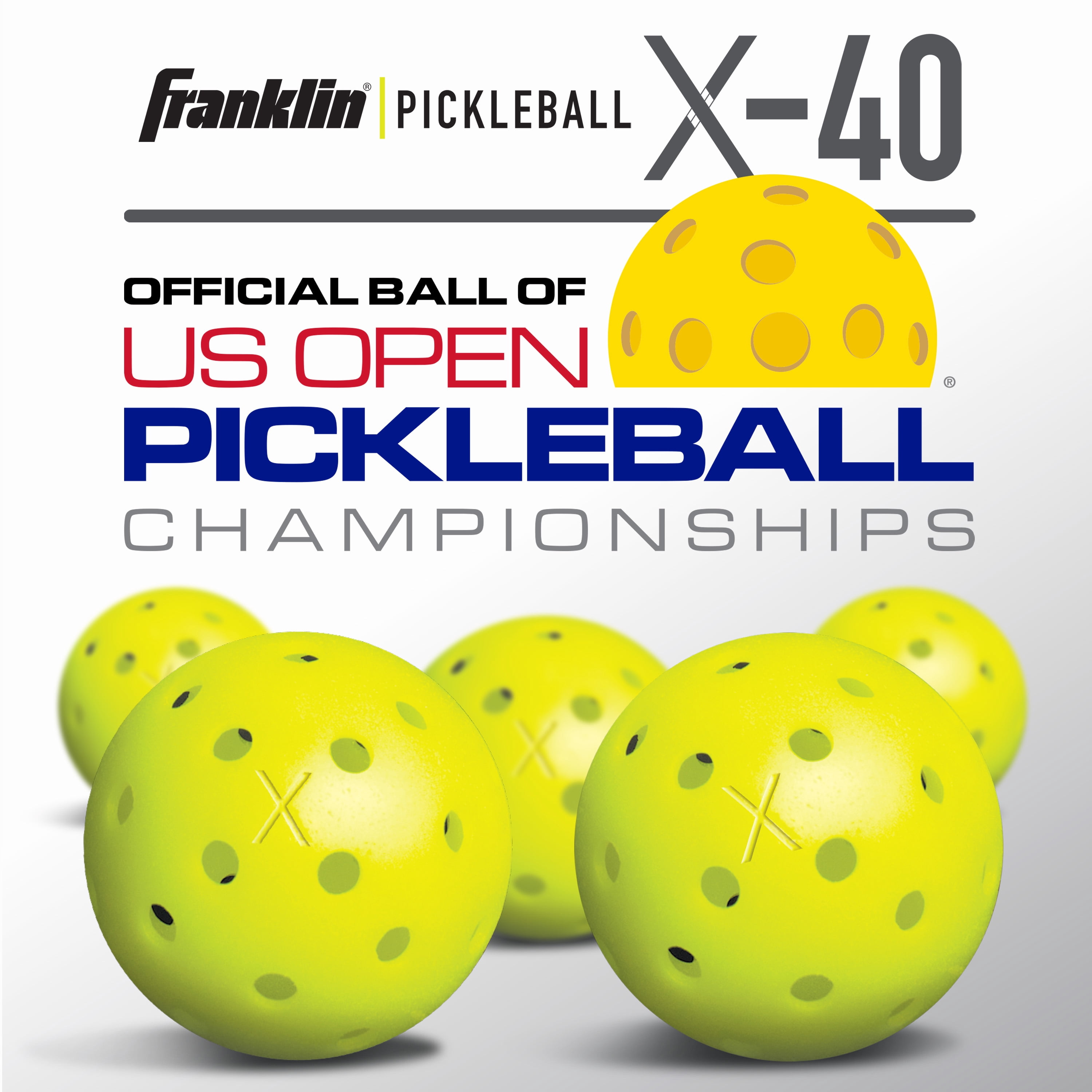 (2 pack) Franklin Sports X-40 Outdoor Pickleballs - Optic - USA Pickleball Approved