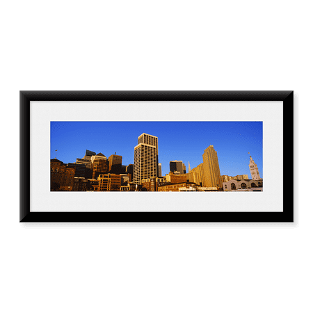 Framed Art Print, Skyscrapers in a city by Panoramic Images, 25-7/8" x 9-7/8"
