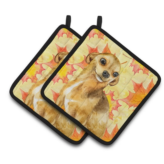 Caroline's Treasures Chihuahua Fall Pair of Pot Holders