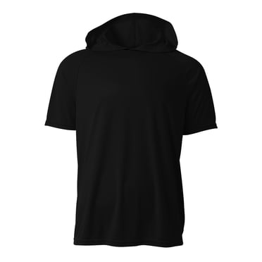 A4 Short Sleeve Hooded Tee For Men in Black N3408
