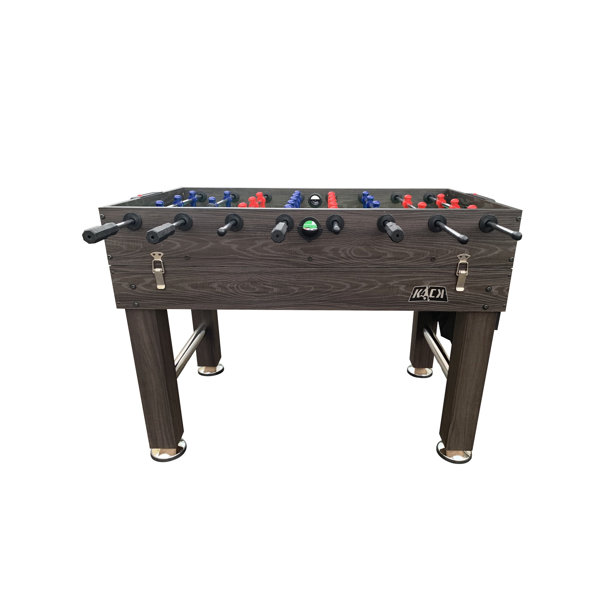 KICK Morpheus 55″ 5 in 1 Multi-Game Table&nbsp;(Brown) - Combo Game Table Set - Foosball, Billiards/Pool, Glide Hockey, Table Tennis, and Basketball for Home, Game Room, Friends and Family!