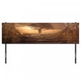 thumbnail image 3 of Tree Headboard, Treet Entrance with Stone Stairs Sun Rays Cloudy Sky Winter Landscape Monochromic View, Upholstered Decorative Metal Bed Headboard with Memory Foam, King Size, Brown, by Ambesonne, 3 of 4