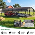 thumbnail image 6 of Jocisland 20x30 FT Heavy Duty Metal Carport，All-Weather Steel Car Shelter with Galvanized Roof, Reinforced Frame and Enhanced Base ., 6 of 9