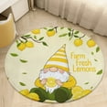 thumbnail image 4 of Farm Fresh Lemons Gnome Round Area Rugs for Bedroom Living Room, 5FT Soft Comfy Indoor Circle Carpets, Carpet Home Decor Floor Mat, 4 of 6