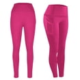 thumbnail image 7 of Cethrio Girls Leggings Size 7-8, Casual High-waisted Stretchy Athletic Yoga Pants with Pockets Hot Pink Size 8, 7 of 7