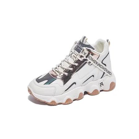 

Women‘s Fashion Colorblock High Top Sneakers Faux Leather Lace Up Running Shoes Women‘s Footwear