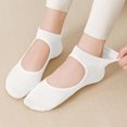 thumbnail image 3 of Naotn Women Stretch Knit Hollow Out Flat Socks Dot Bottom Grip Socks Yoga Gym Workout Breathable No Show Socks, 3 of 10