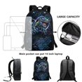 thumbnail image 6 of Uourmeti Cyber Dinosaur Print School Backpack, Lightweight Daily Backpack 17 Inch Smooth Zipper Polyester Backpack for Travel Daily Use, 6 of 6