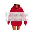 thumbnail image 4 of Zynoxe Hooded Sweatshirt Women with Kangaroo Pocket Drawstring Pullover Hoodie Realxed Long Sleeve Print Sweatshirts Fashionable Christmas Sweatshirts for Women #B Red S, 4 of 6