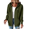 thumbnail image 5 of Ynynloco Women's Fall Zip Up Hoodies Sweatshirts with Pockets Long Sleeve Loose Fit Sweatshirt Trendy Y2K Track Jackets Spring Winter Clothing, 5 of 9