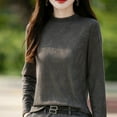 thumbnail image 5 of Women's Basic Half Turtleneck Sweater - Lightweight Stretch Slim Fit Long Sleeve Top, Solid Color Wool-Blend Pullover for Layering, 5 of 5