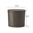 thumbnail image 2 of Outdoor Wicker Side Table With Barrel Design Powder-Coated Iron Frame No Assembly Required For Patio, 2 of 7
