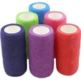 thumbnail image 1 of Woeilo Self Adherent Cohesive Bandages 4" x 5 Yards - 12 Count, Rainbow Colors 12 Count, 1 of 5