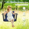 thumbnail image 5 of Topcobe Single Person Hanging Seat with Woven Rattan Backrest for Backyard, Outdoor Patio Furniture-Blue, 5 of 6