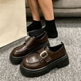 thumbnail image 4 of OKBOP Womens Round Toe Loafers Comfortable Buckle Strap Thick Sole Casual Dress Work Shoes, 4 of 5