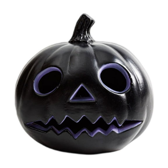Aximioll 9.05 in. Halloween Scary Cutout Pumpkin Lanterns — Bold Cutouts with Eerie Glow, Halloween Decorations for Snack Tables, Dessert Stations & Halloween Party Setups for Haunted House Setups