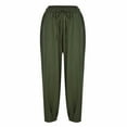 thumbnail image 4 of Baqcunre Cotton And Retro Literary Loose Large Size Pinched Foot Pants Elastic Waist Casual Pants bloomers Pants For Women Joggers For Women Sweatpants Women,Women'S Pants,Color Green,Size S, 4 of 8