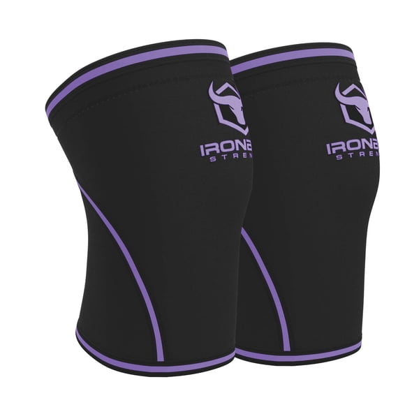 Rodilleras de 7 mm (1 par) - Rodilleras de alto rendimiento para levantamiento de pesas, cross training y powerlifting - Las mejores rodilleras y correas de compresión - para hombres y mujeres (Negro/