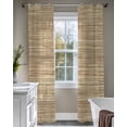 thumbnail image 4 of Retro Yellow Sheer Curtains 84 Inch Length 2 Panels Set for Living Room/Bedroom, Country Farmhouse Abstract Minimalist Texture Kitchen Curtains Grommet Semi-Sheer Curtains Window Treatments 42"x84"x2, 4 of 7