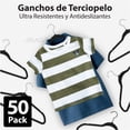 thumbnail image 4 of MAGMALIFE 50 Ganchos de Terciopelo para Ropa Infantil, Gancho Plateado Giratorio de 360 Grados, Adecuado para Todo Tipo de Ropa, Antideslizante, 35 cm de Largo (Negro), 4 of 8