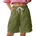 thumbnail image 2 of Girls Casual Shorts Basic Classic Lightweight Shorts Regular Fit Comfortable Kids Summer Clothing Army Green 7-8 Years, 2 of 7