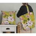 thumbnail image 5 of Soimoi Yellow Modal Satin Fabric Leaves & Magnolia Floral Fabric Prints By Yard 42 Inch Wide, 5 of 5