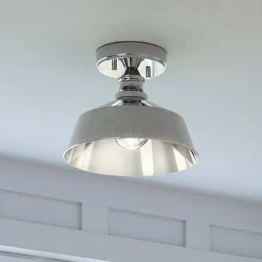 Luxury Modern Farmhouse Ceiling Light, 7''H x 10''W, Brushed Nickel Finish, Athlone Collection, by Urban Ambiance