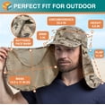thumbnail image 5 of SUN CUBE Fishing Sun Hat with Neck Flap for Men Women UPF 50+ UV Protection Head Cover, Outdoor Bush Bucket Cap with Face Covering for Hiking Running Mowing Farming, Camo Grey, 5 of 9