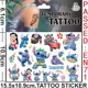thumbnail image 3 of Pegatinas de tatuajes de Disney Stitch, bonitos juguetes de dibujos animados para niños, decoración de fiesta de cumpleaños, accesorios de cosplay de Halloween, regalos para niños, 3 of 5