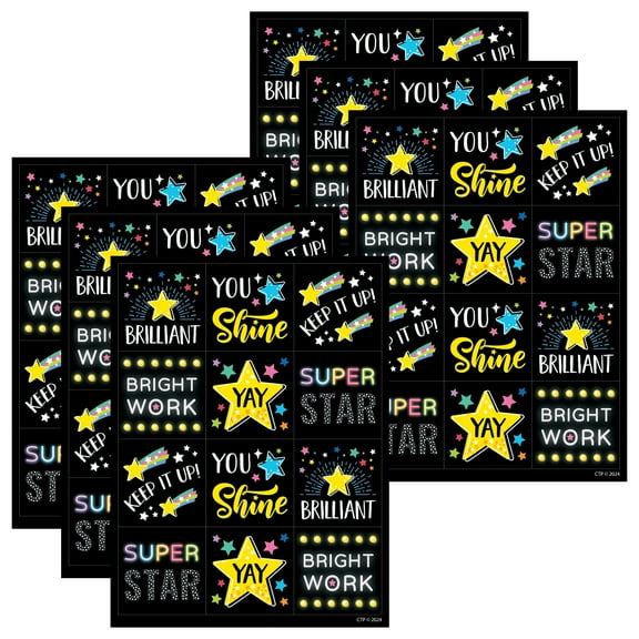 Creative Teaching Press Star Bright Reward Stickers, 60 Per Pack, 6 Packs