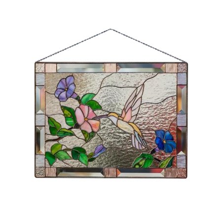

Sukalun Bird Stained Glass Window Pendant | Simulation Bird Pendant Garden Decoration | Acrylic Wall Mounted Colored Birds Decor Room Accessories