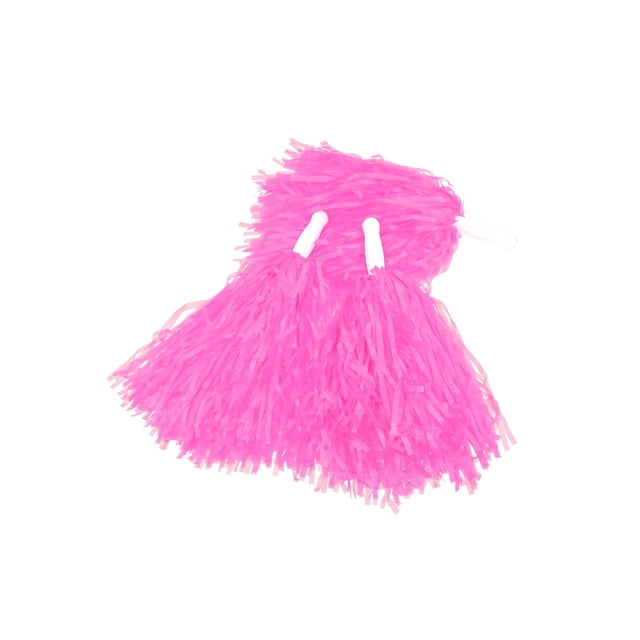 Pack de 12 pompones tipo pangda con diseño de porristas, plástico rosa