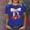 Blue, variant on Tshirt Women Cherry Print Short Sleeve Crewneck Fruit Top Tees for Women Purple S