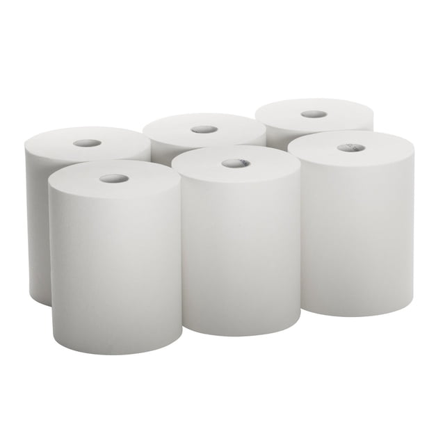 Toallas de papel VONDREHLE 25 cm x 244 m, rollo de 6 unidades, blancas