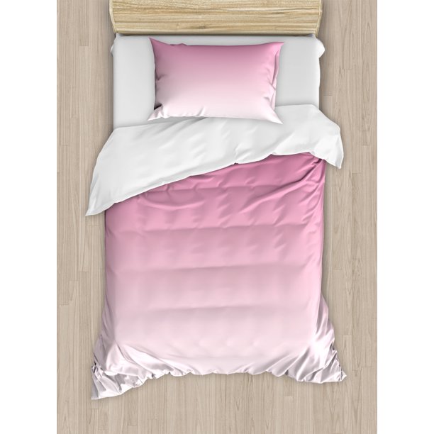 Ombre Duvet Cover Set, Dreamy Pale Pink Waterfall Cotton Candy Inspired