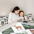 thumbnail image 4 of Manfei Woodland Fox Grid Twin Comforter Sets,Green Check Pine Bedding Set,Light Gray Reversible,2-Piece,1 Comforter and 1 Pillowcase, 4 of 7