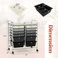 thumbnail image 3 of Costway 12 Drawers Rolling Cart Storage Mutlicolor Scrapbook Paper Studio Organizer Bins Gradient Grey, 3 of 10