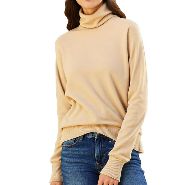 Miqool Womens Turtleneck Sweater Casual Base Layer Thermal Shirts Knitted Pullover Tops