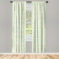 thumbnail image 3 of Ambesonne Hawaii Curtains, Exotic Fruits Pattern, Pair of 28"x95", Yellow and Sea Green, 3 of 5