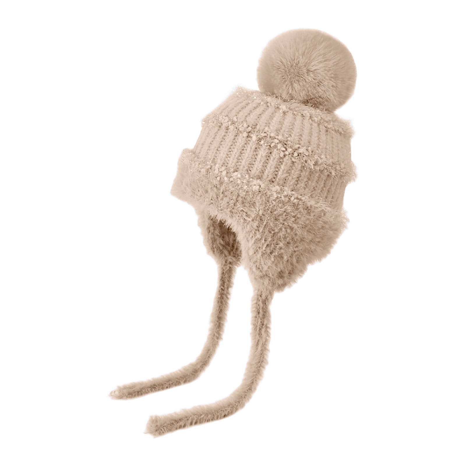 Wancir Women Winter Peruvian Cover Ears Beanie Hat Ear Flaps Sherpa Ski Snow Hats Knit Fleece Lined
