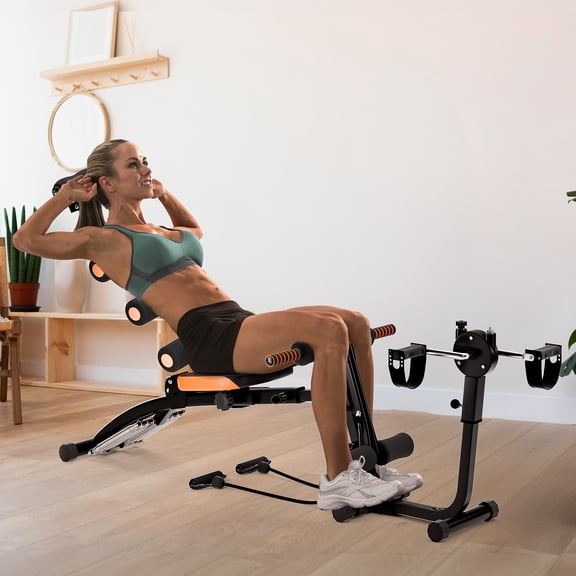 Andvari Ab Crunch Machine Ab Trainer Ab Workout Bench Ab Exercise Equipment for Total Body Workout, Multi Gear Adjustment, Thickened Tube