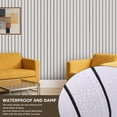 thumbnail image 3 of Peel and Stick PVC Slat Wall Panel, 118" x 15.75" Self Adhesive Faux Oak Wood Grain – 3D Soundproof Wall Panels for Ceilings, 3 of 7