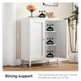 thumbnail image 2 of Metal Bathroom Storage Cabinet 2 Adjustable Shelves Sideboard Cabinet for Small Spaces, 2 of 7