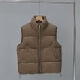 thumbnail image 2 of Cmfcve Crop Winter Vest for Women Lightweight Sleeveless Warm Puffer Vest Casual Solid Color Padded Gilet Outerwear, 2 of 7