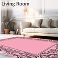 thumbnail image 2 of ODIKA 5'x7' Machine Washable Non-Slip Area Rug, Forest Scrollwork Ornamental High Traffic Rug, Pink, 733996, 2 of 7