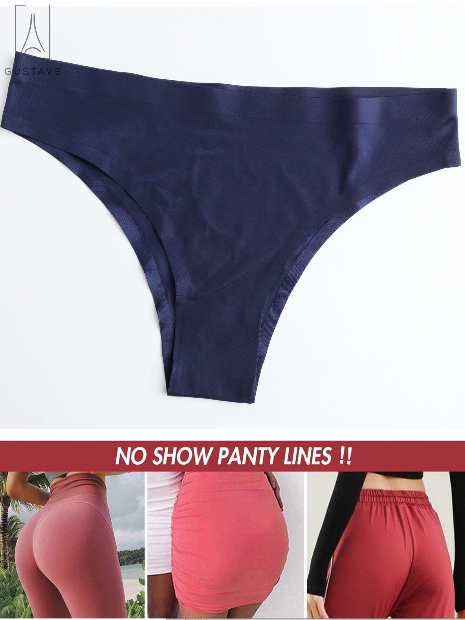 3pcs/set Seamless Underwear Silk Women's Solid Color Panties Lady