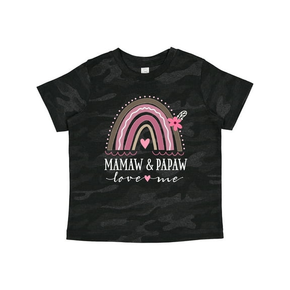 Inktastic Mamaw and Papaw Love Me Rainbow Girls Toddler T-Shirt